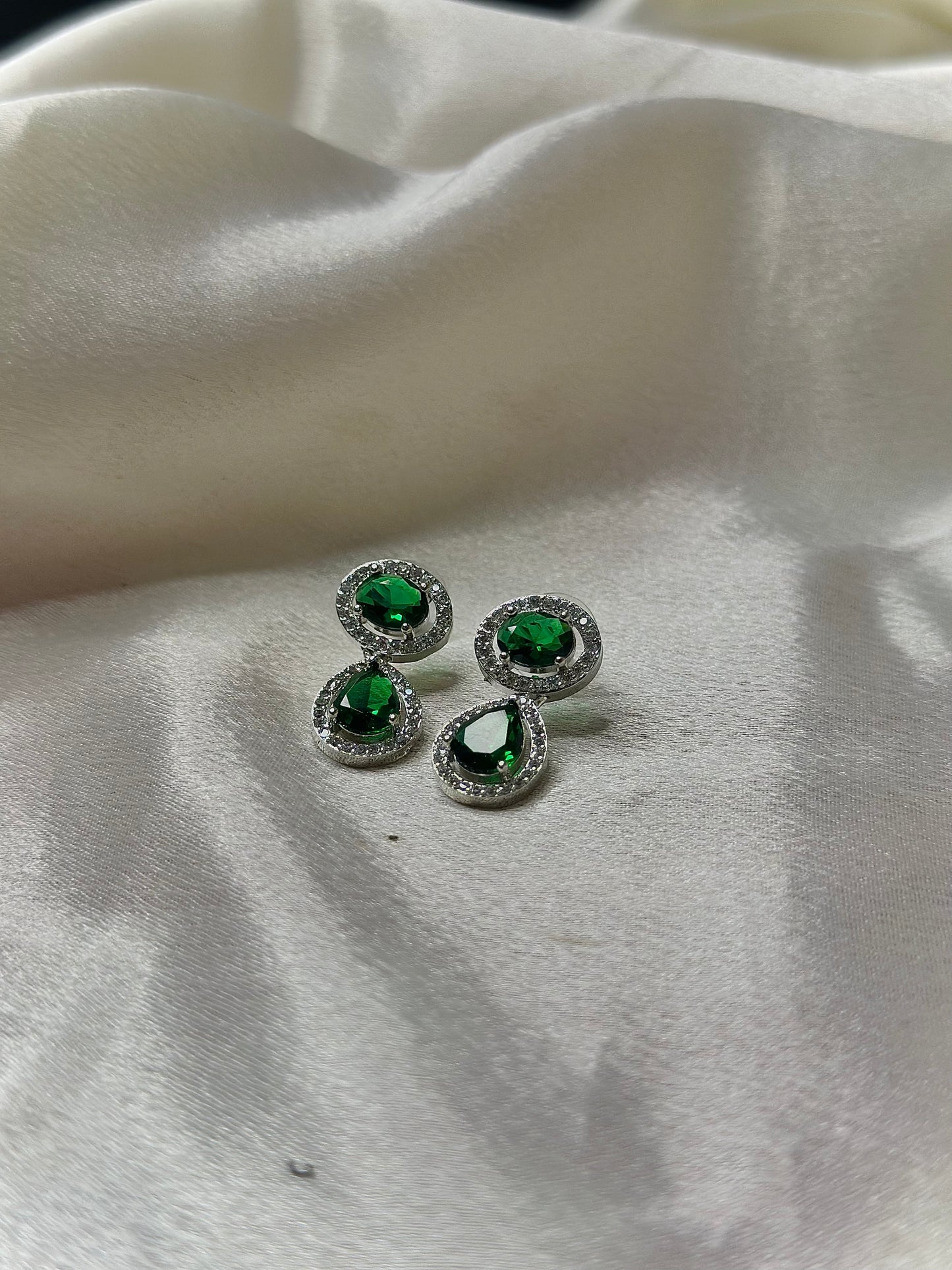 Emerald Elegance American Diamond Set.