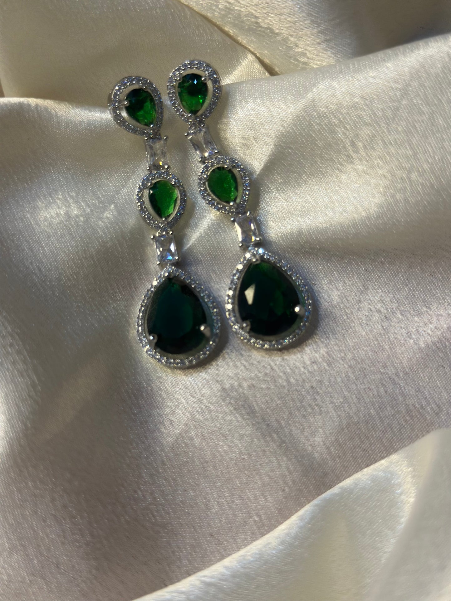 Crystal Mint Royal Necklace & Earring Set