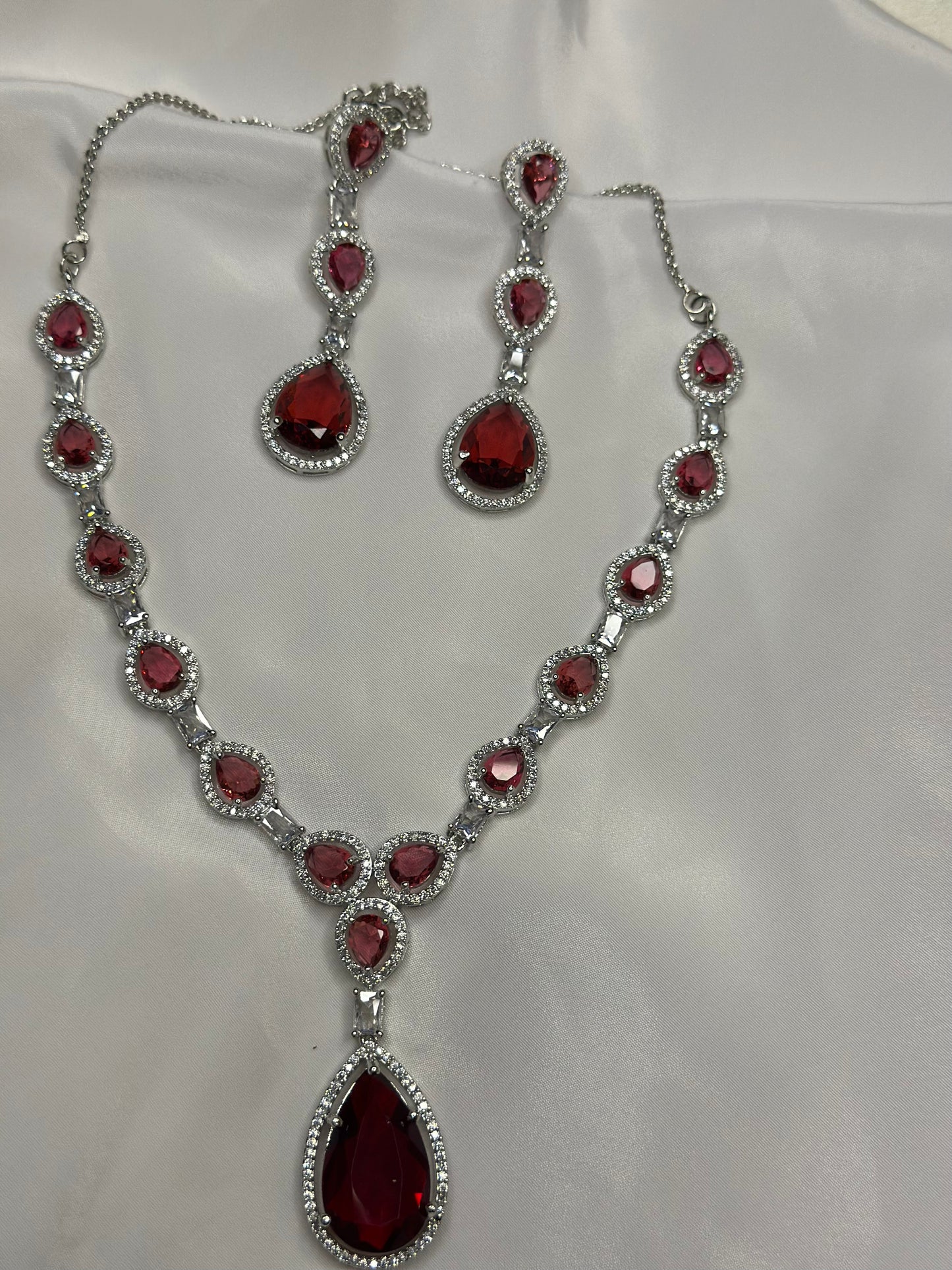 Red Gemstone Jewelry Set