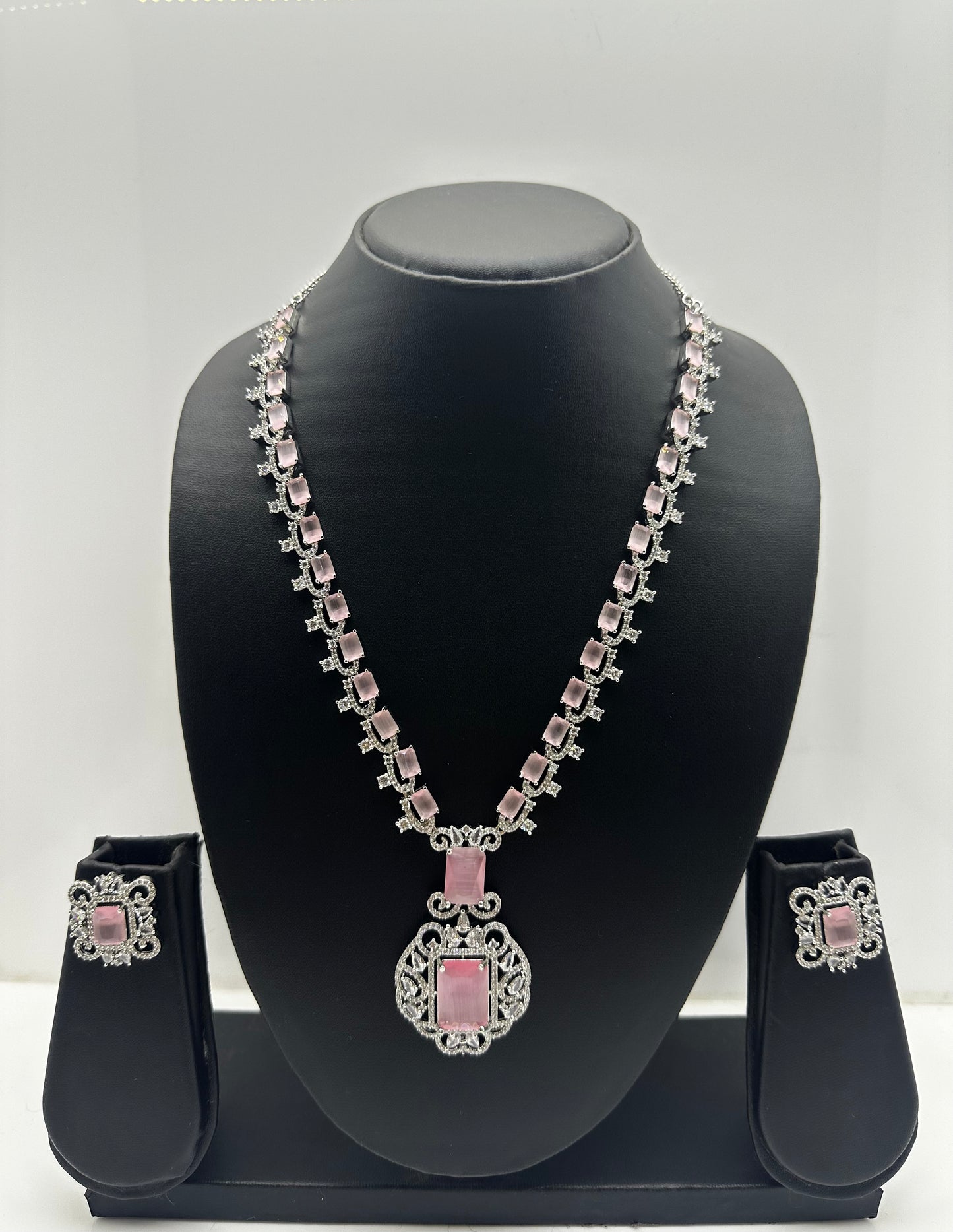 Rose Quartz Necklace & Earring Set