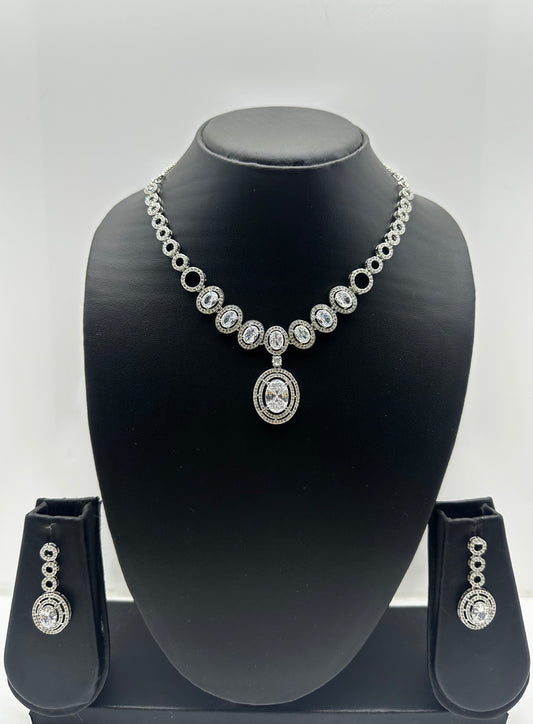 Elegance Diamond Necklace & Earring Set