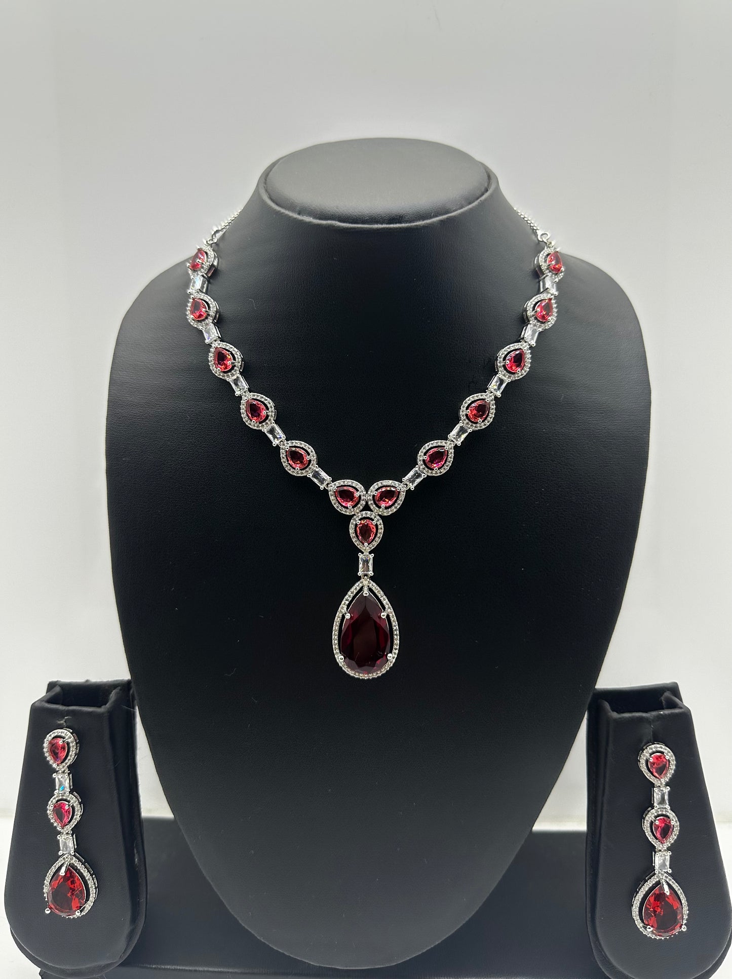 Red Gemstone Jewelry Set