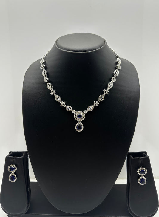 Midnight Sapphire Elegance American Diamond Set