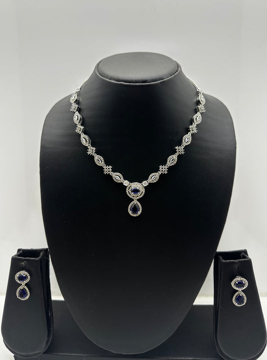 Midnight Sapphire Elegance American Diamond Set