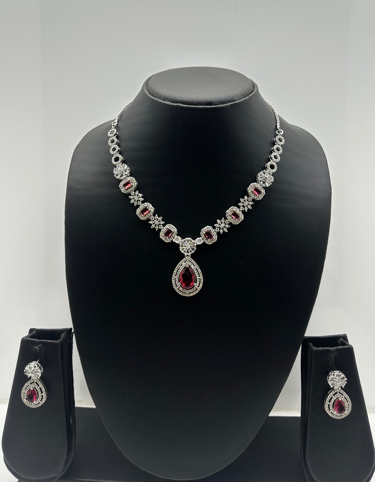 Scarlet Elegance Red Gemstone Jewelry Set