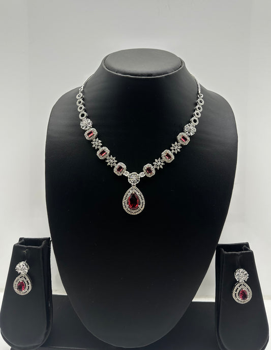 Scarlet Elegance Red Gemstone Jewelry Set