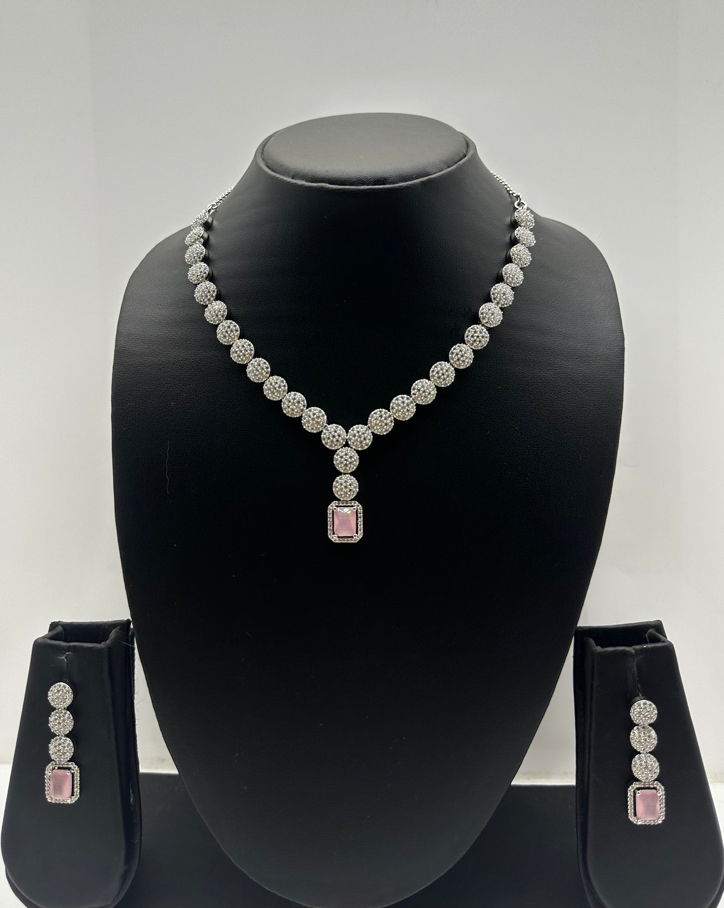 Plum Radiance AD Necklace & Earring Set