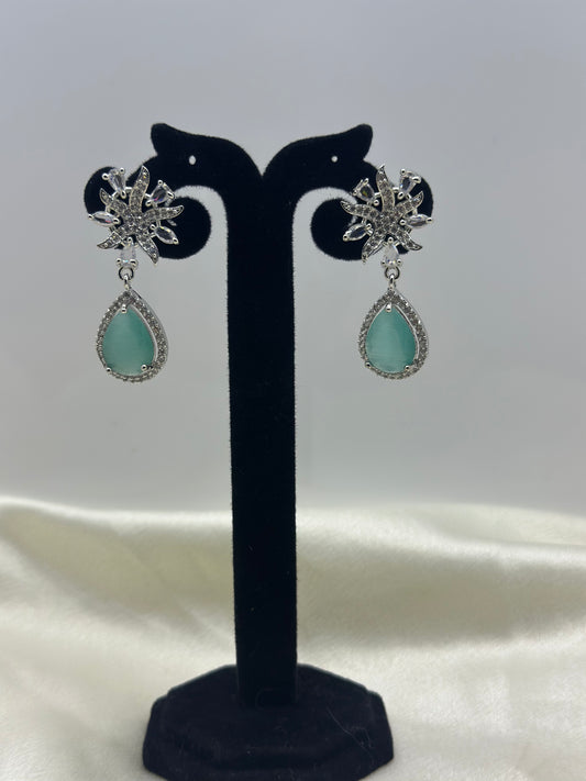 Aqua Crystal Drop American diamond Earring