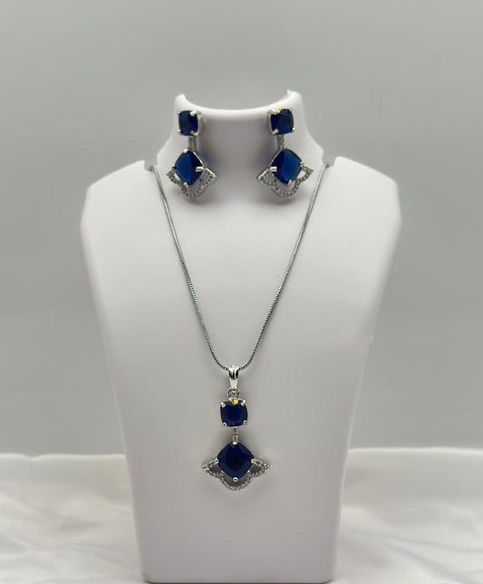 Celestine Charm American diamond Pendant Set