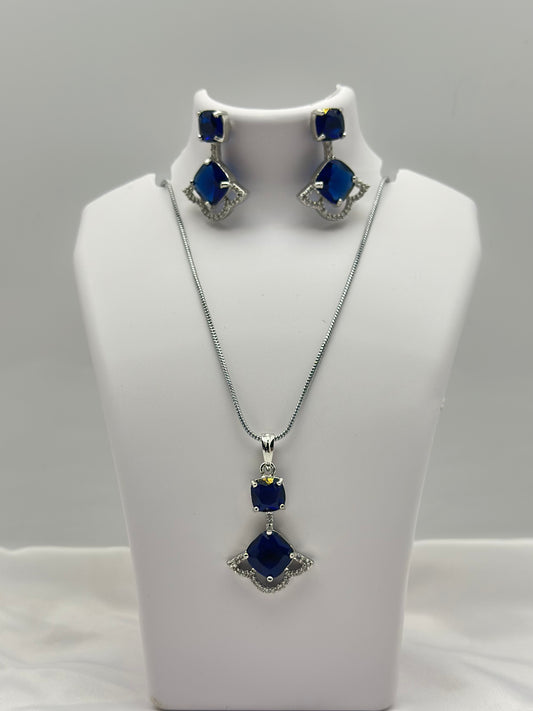 Celestine Charm American diamond Pendant Set