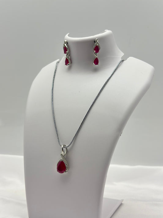 Rubira American diamond Pendant Set