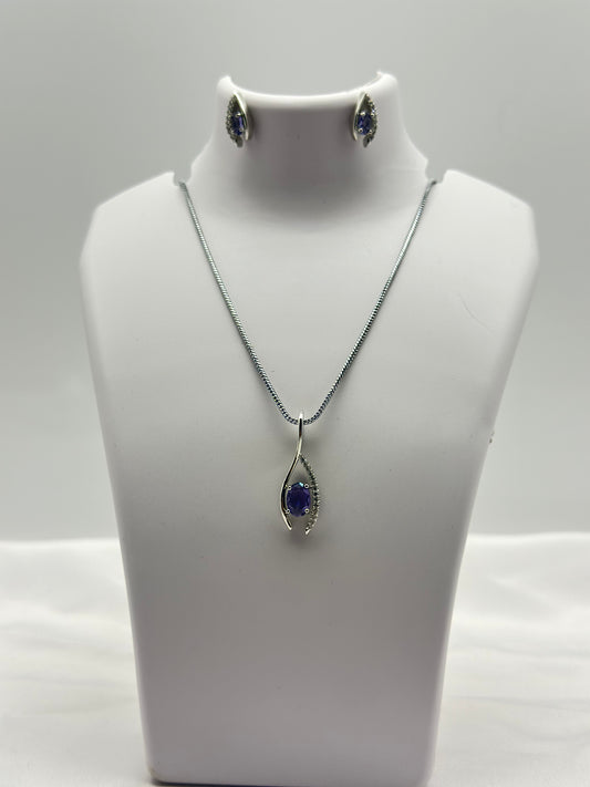 Velora Spark American diamond Pendant Set