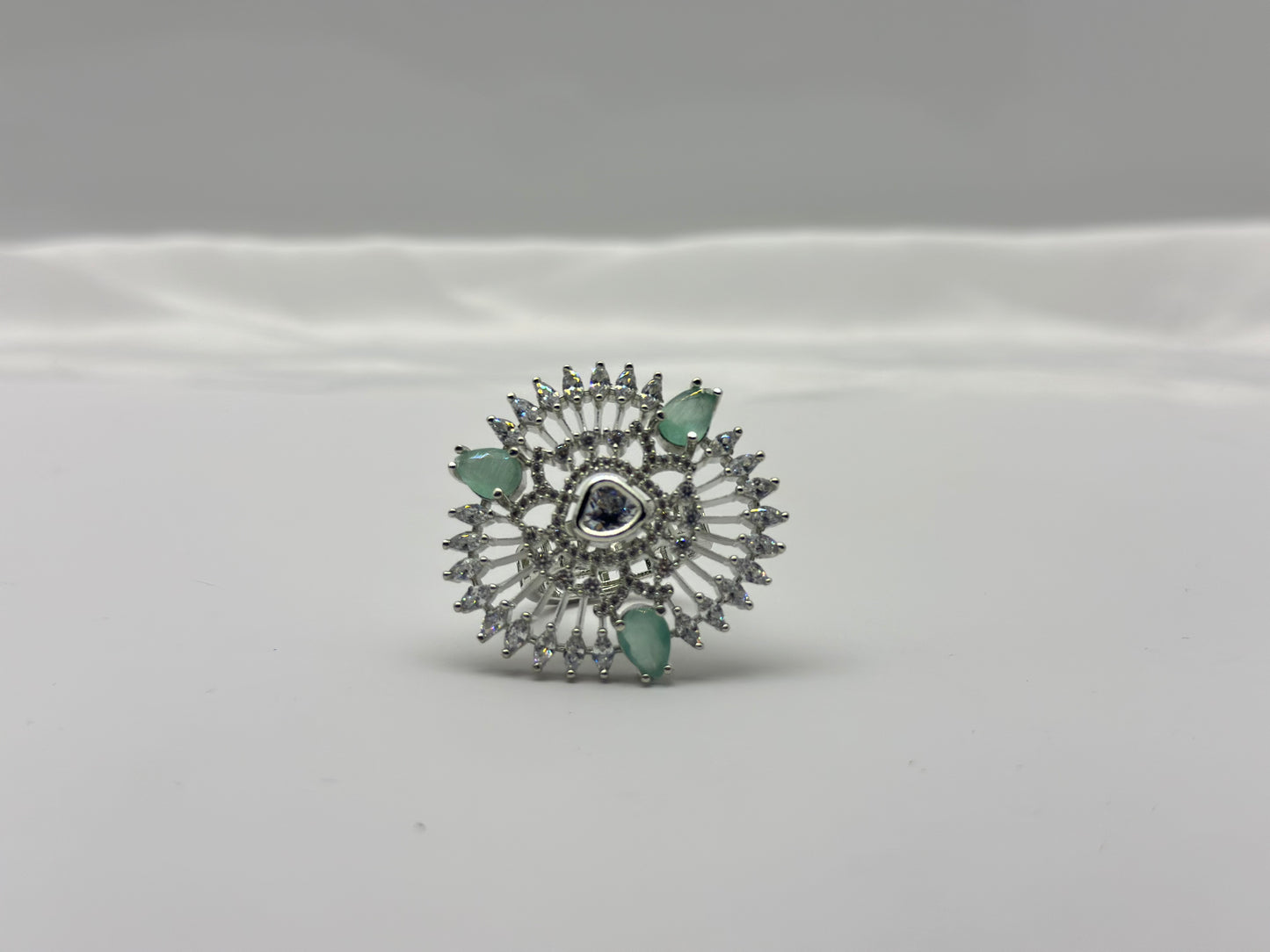 Radiant Bloom American Diamond Ring