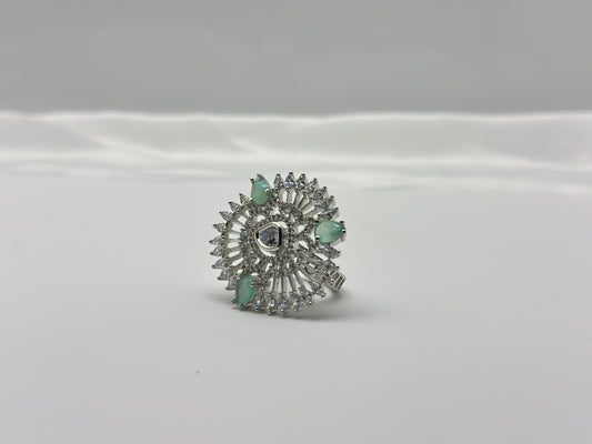 Radiant Bloom American Diamond Ring