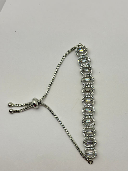 Silver Radiance Rhinestone American Diamond Bracelet