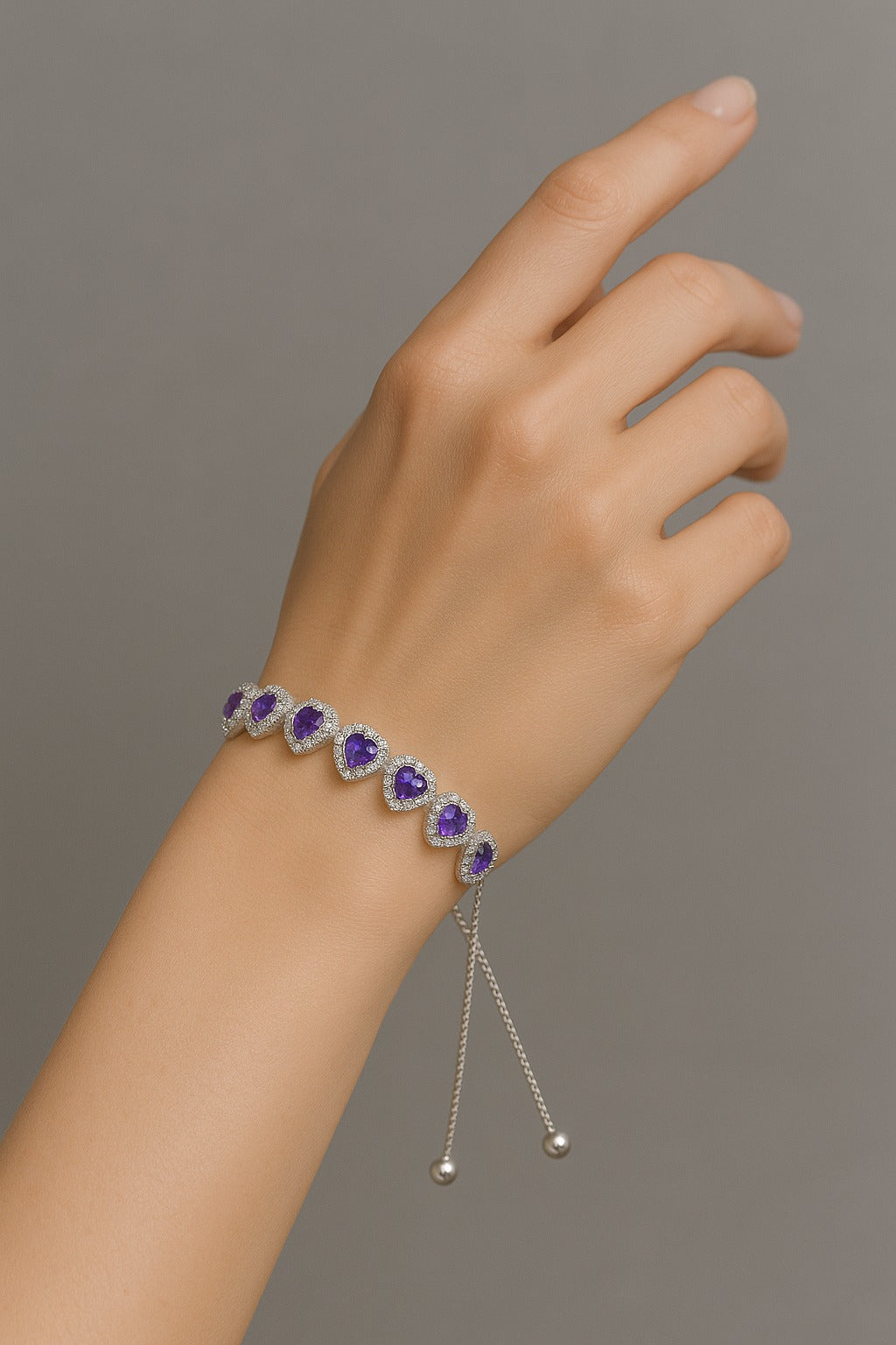 Royal Amethyst Drop American diamond Bracelet