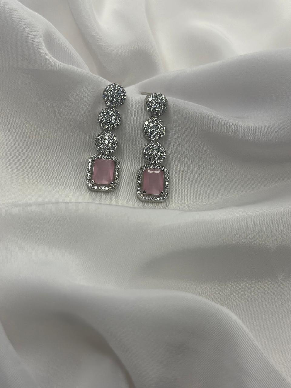 Plum Radiance AD Necklace & Earring Set