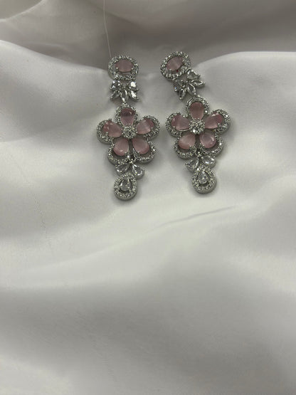 Blush Bloom AD Necklace & Earring Set
