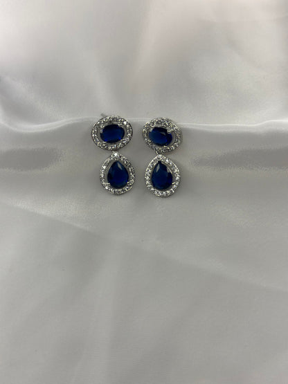 Midnight Sapphire Elegance American Diamond Set