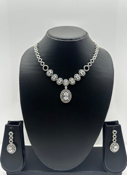 Elegance Diamond Necklace & Earring Set