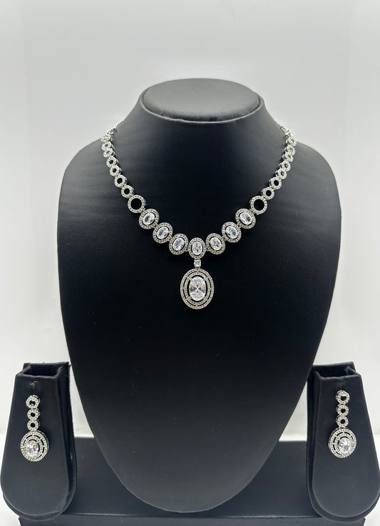 Elegance Diamond Necklace & Earring Set