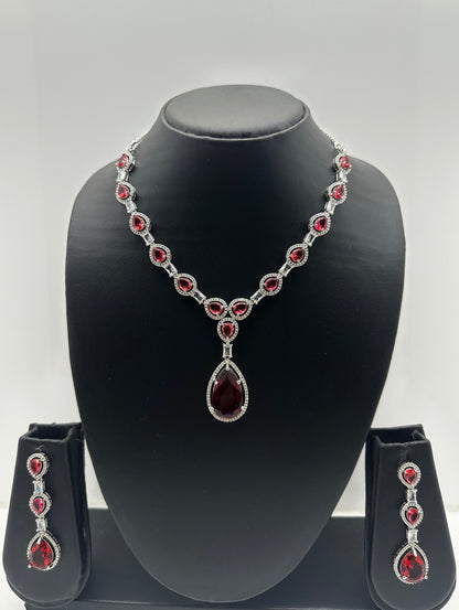 Red Gemstone Jewelry Set