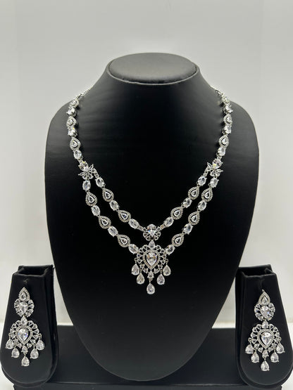Teardrop Diamond Necklace & Earring Set