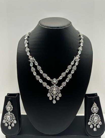 Teardrop Diamond Necklace & Earring Set