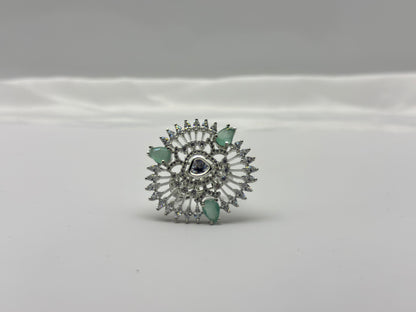 Radiant Bloom American Diamond  Ring