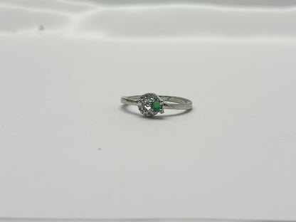 Emerald Solitaire  American diamond Ring