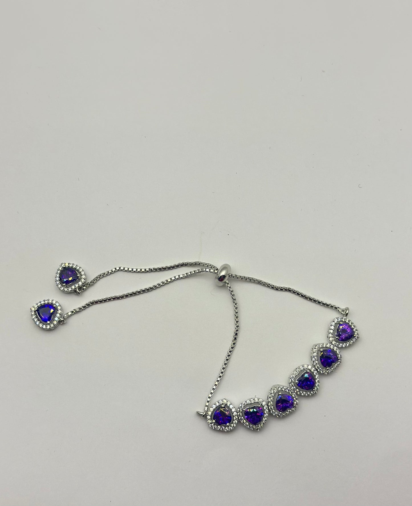 Royal Amethyst Drop  American diamond Bracelet