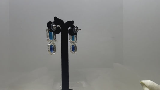 Midnight Sapphire Drop  American diamond Earring