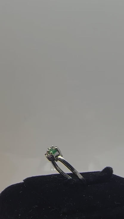 Emerald Solitaire  American diamond Ring