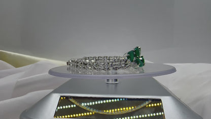 Diamond and Emerald Drop  American diamond Bracelet