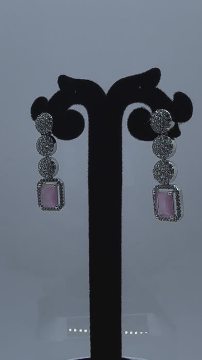 Plum Radiance AD Necklace & Earring Set