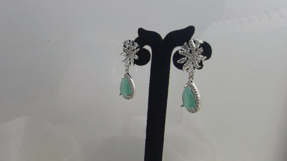 Aqua Crystal Drop American diamond Earring