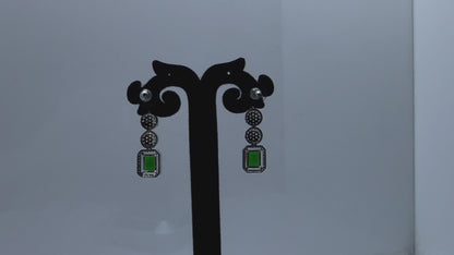 Diamond Encrusted Emerald Pendant Set