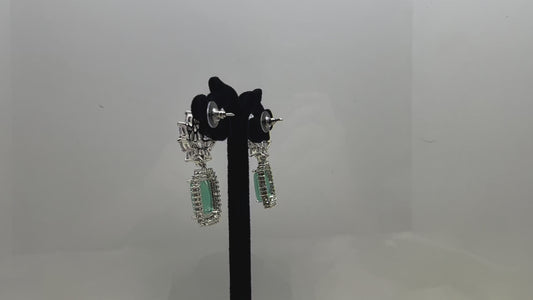 Emerald Bloom Drop American diamond Earring